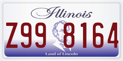 IL license plate Z998164