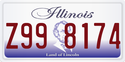 IL license plate Z998174