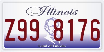 IL license plate Z998176