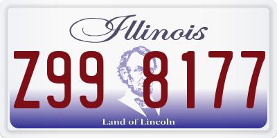 IL license plate Z998177