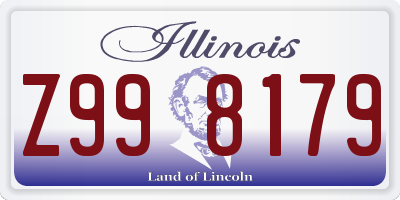 IL license plate Z998179