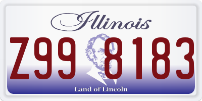 IL license plate Z998183