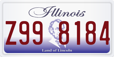 IL license plate Z998184