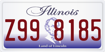 IL license plate Z998185