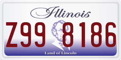 IL license plate Z998186