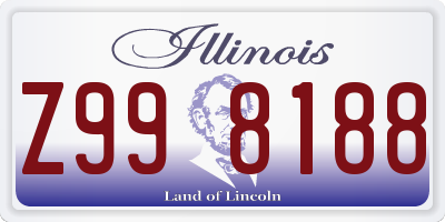 IL license plate Z998188