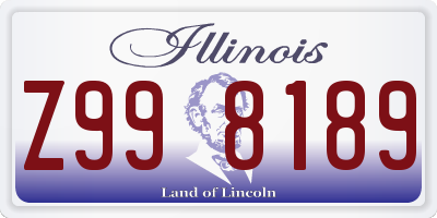 IL license plate Z998189