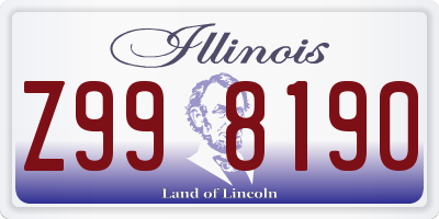 IL license plate Z998190