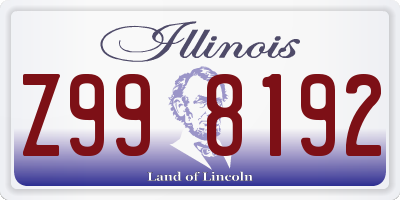 IL license plate Z998192