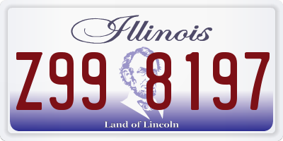 IL license plate Z998197