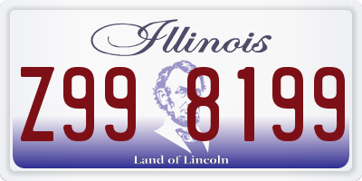 IL license plate Z998199