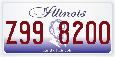 IL license plate Z998200