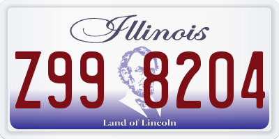 IL license plate Z998204