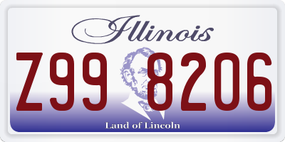 IL license plate Z998206