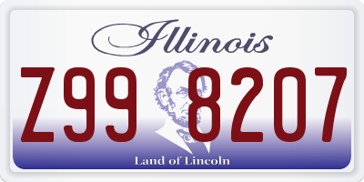 IL license plate Z998207