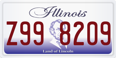 IL license plate Z998209