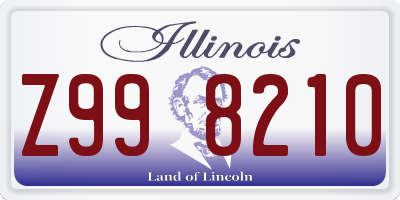 IL license plate Z998210