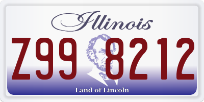 IL license plate Z998212