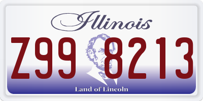 IL license plate Z998213