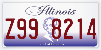 IL license plate Z998214