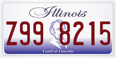 IL license plate Z998215