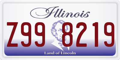 IL license plate Z998219