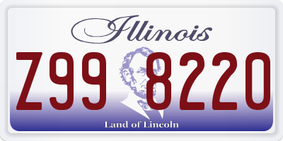 IL license plate Z998220