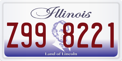 IL license plate Z998221