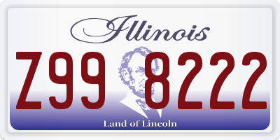 IL license plate Z998222