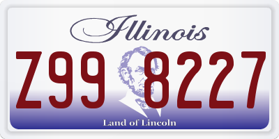 IL license plate Z998227