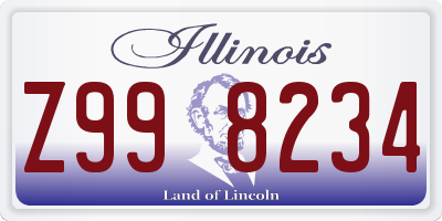 IL license plate Z998234