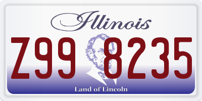 IL license plate Z998235