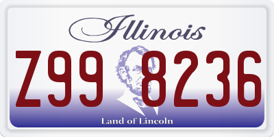 IL license plate Z998236