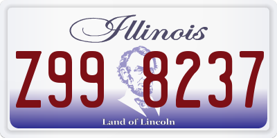 IL license plate Z998237