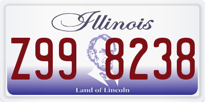 IL license plate Z998238