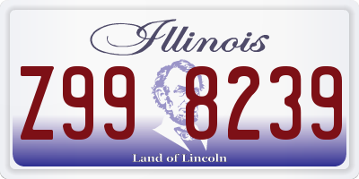 IL license plate Z998239