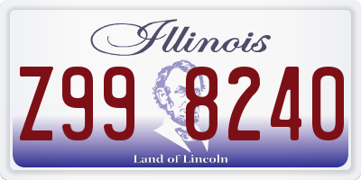 IL license plate Z998240