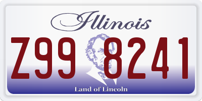 IL license plate Z998241