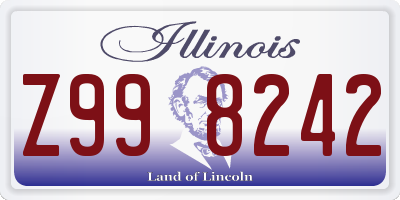 IL license plate Z998242