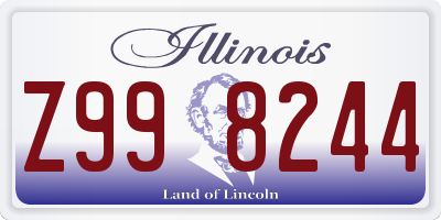 IL license plate Z998244