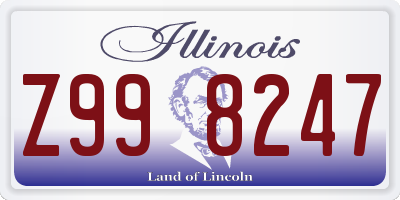 IL license plate Z998247