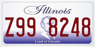 IL license plate Z998248