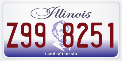 IL license plate Z998251