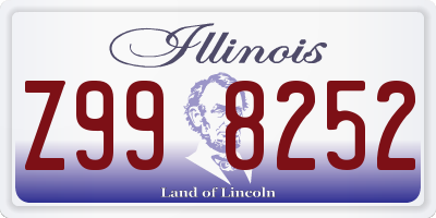 IL license plate Z998252