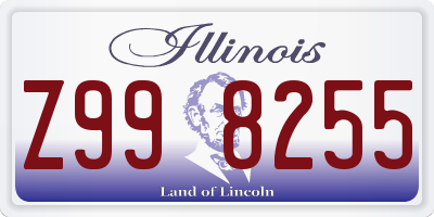 IL license plate Z998255