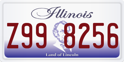 IL license plate Z998256