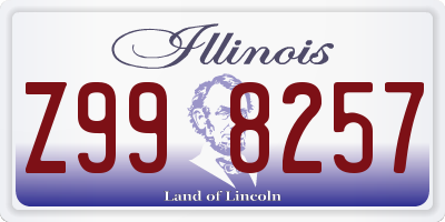 IL license plate Z998257