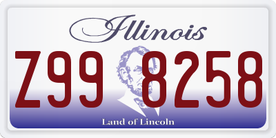 IL license plate Z998258