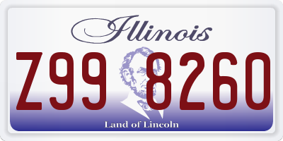 IL license plate Z998260