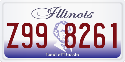 IL license plate Z998261